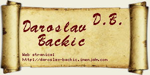 Daroslav Backić vizit kartica